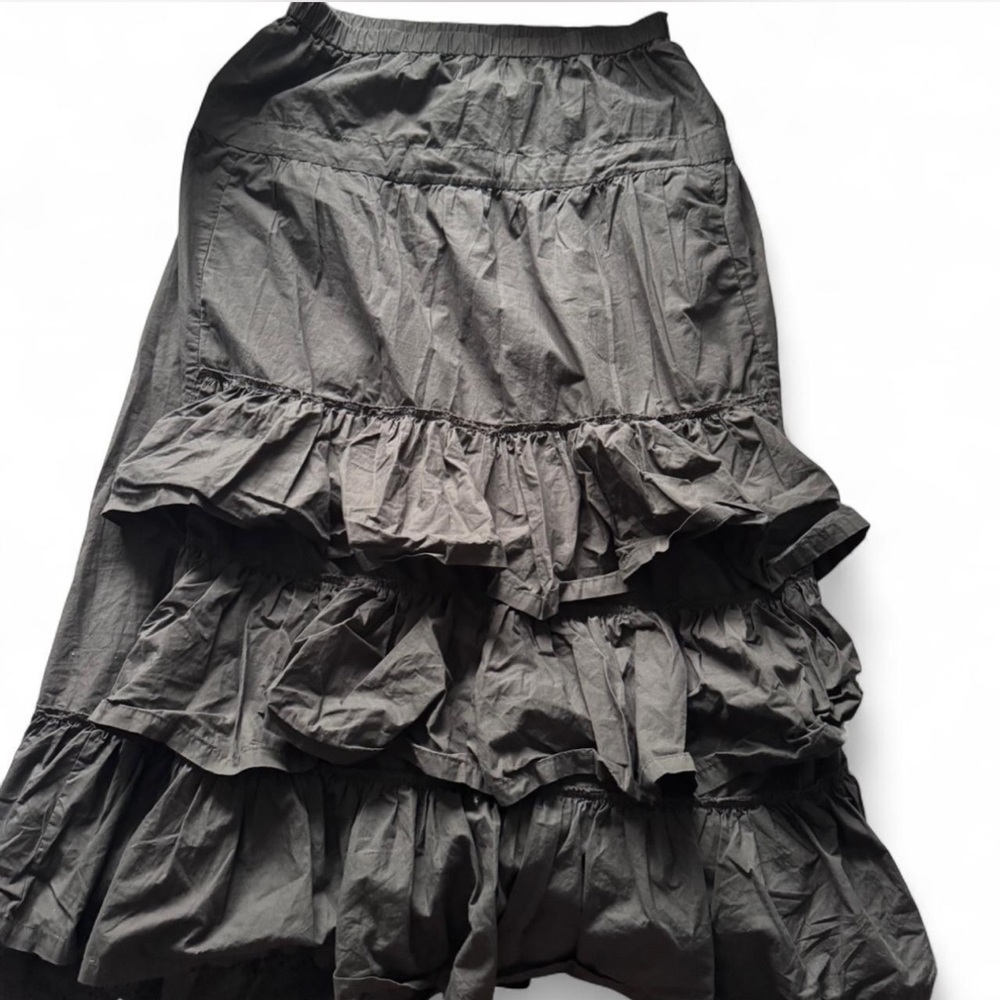 Open YY rolled waist tiered skirt - Picture 2 of 5